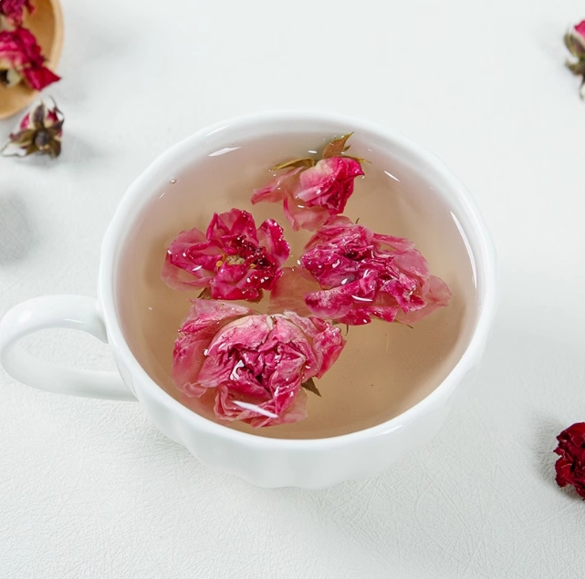 轻山悦色旗舰店:7.9元! 玫瑰花冠茶干玫瑰花蕾玫瑰散装花草茶叶泡茶花茶组合瓶装HY-5