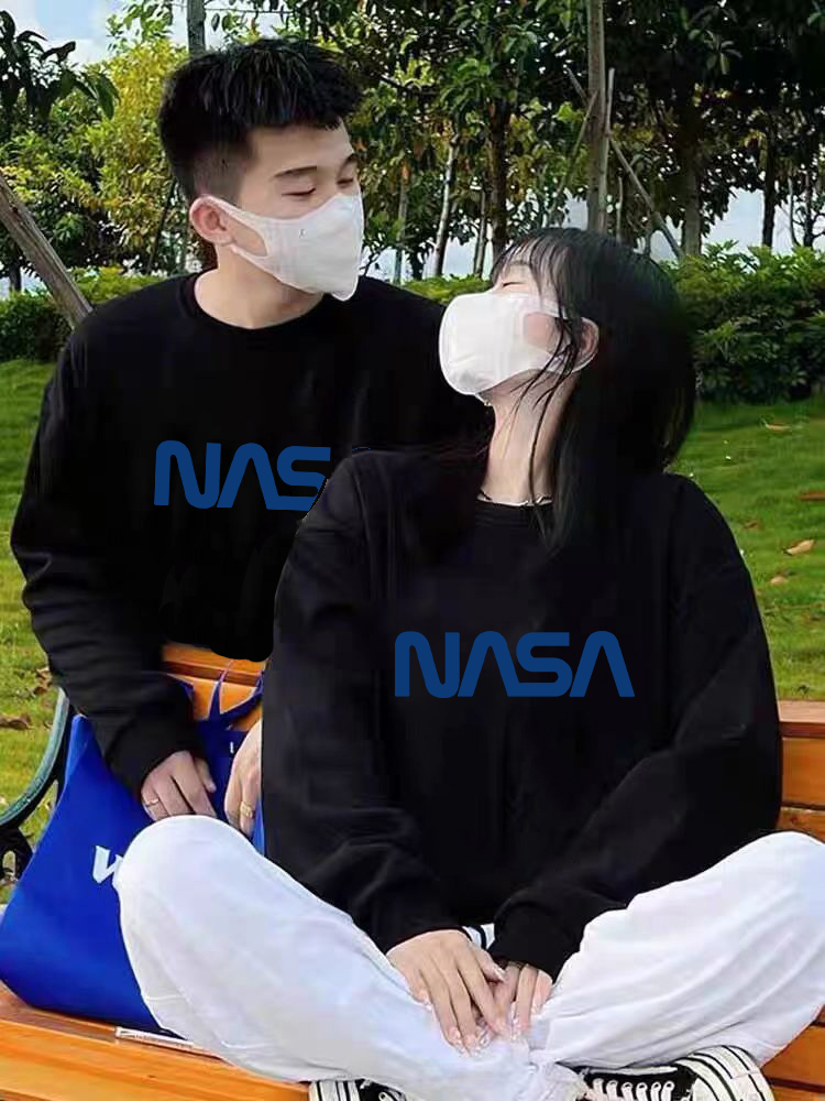 NASA  WEEK旗舰店:17.9元! NASA WEEK2025圆领连帽卫衣男女潮牌宽松百搭简约秋季情侣上衣XB-3